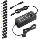 SHNITPWR 60W Universal Power Supply DC 3V 4V 4.5V 5V 6V 7V 7.5V 8V 9V 10V 11V 12V Adjustable Variable Power Adapter 100V-240V AC to DC Converter 1A 2A 2.5A 3A 4A 5A with 14 Tips & Polarity Converter
